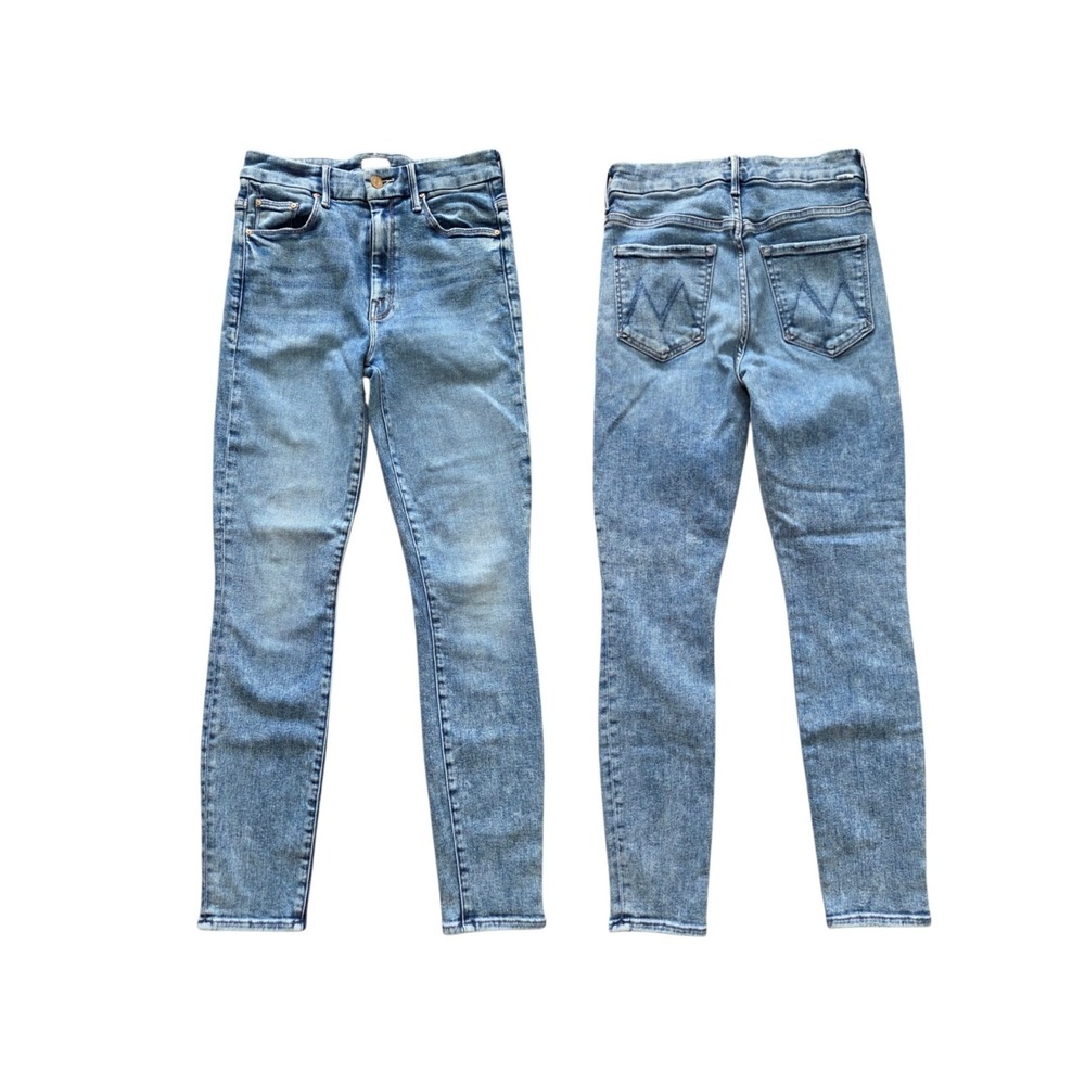 Mother High Waisted Looker Ankle Jeans Sz 28 On the Road Skinny Denim Stretch